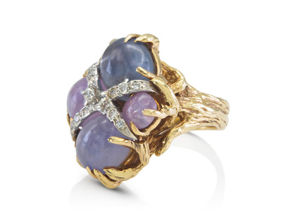 Vintage 1950s 8.00 Carat Purple Star Sapphire Ring