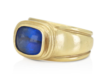 Vintage 1980s 3.00 Carat Sapphire and Gold Ring