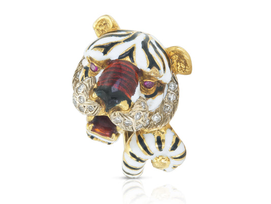Vintage 1960s Frascarolo Tiger Ring