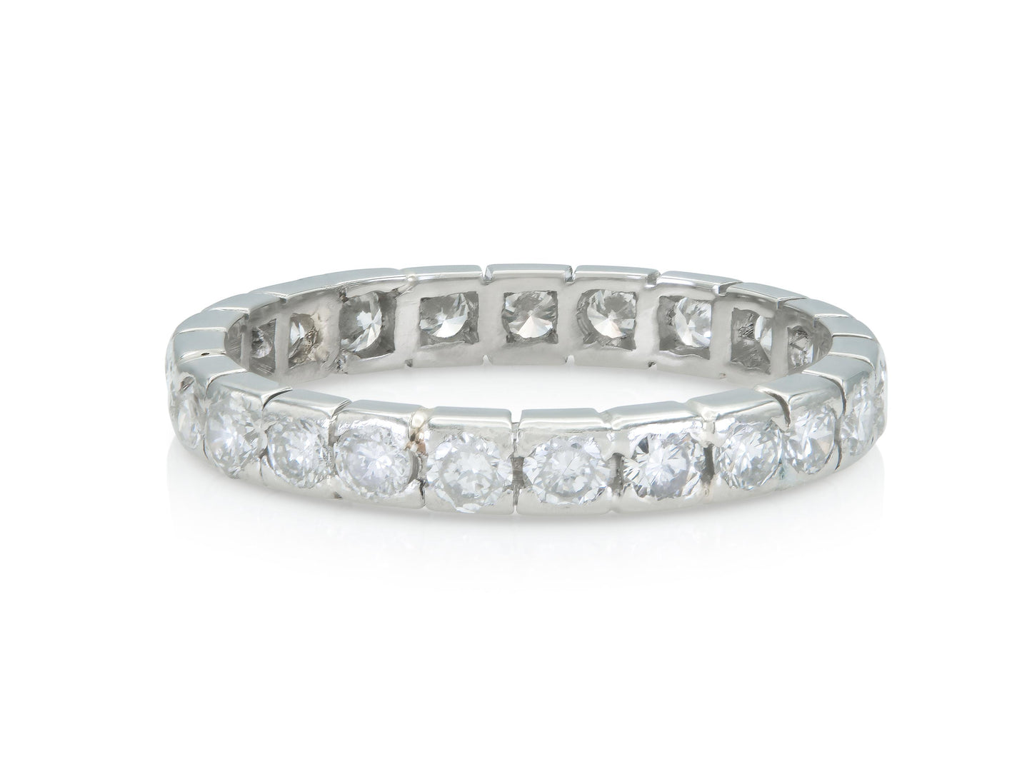 Vintage 1940s 1.15 Carat Diamond Eternity Band