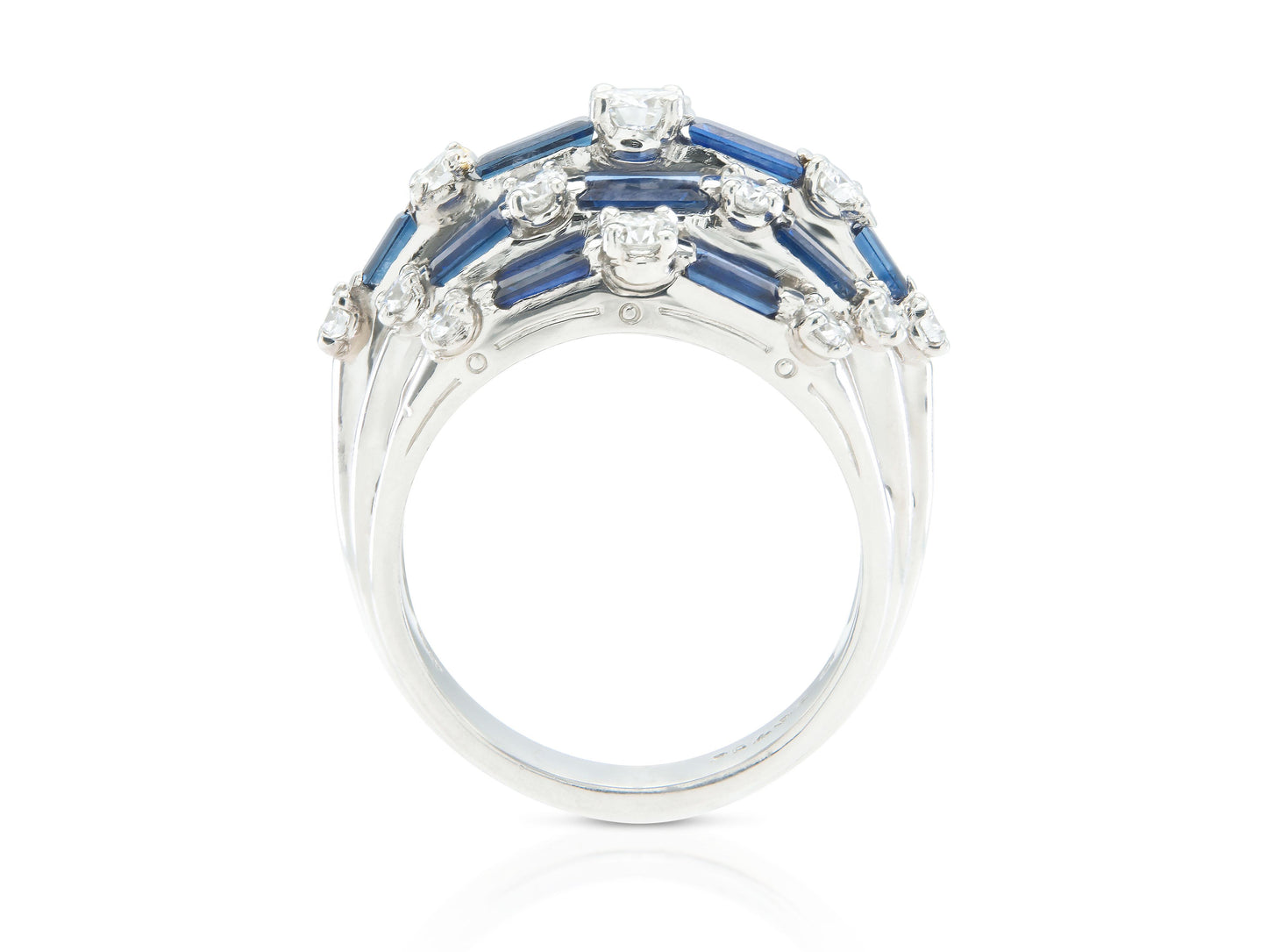Oscar Heyman Sapphire and Diamond Dome Ring