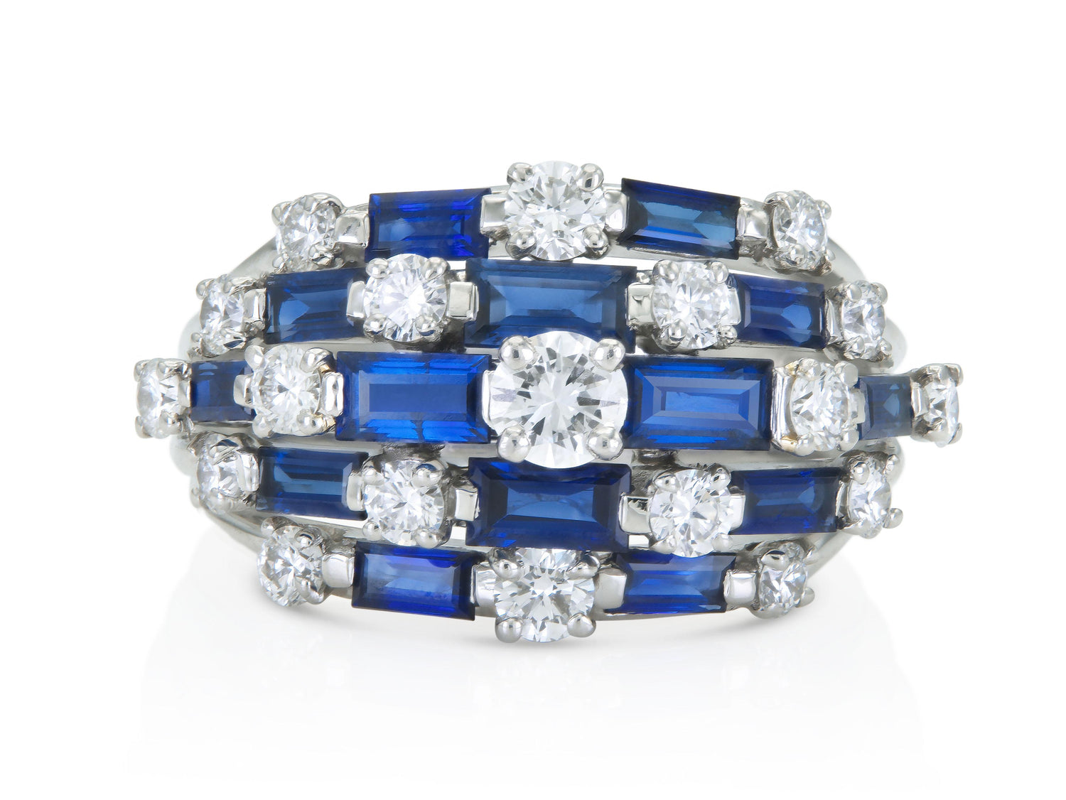 Oscar Heyman Sapphire and Diamond Dome Ring