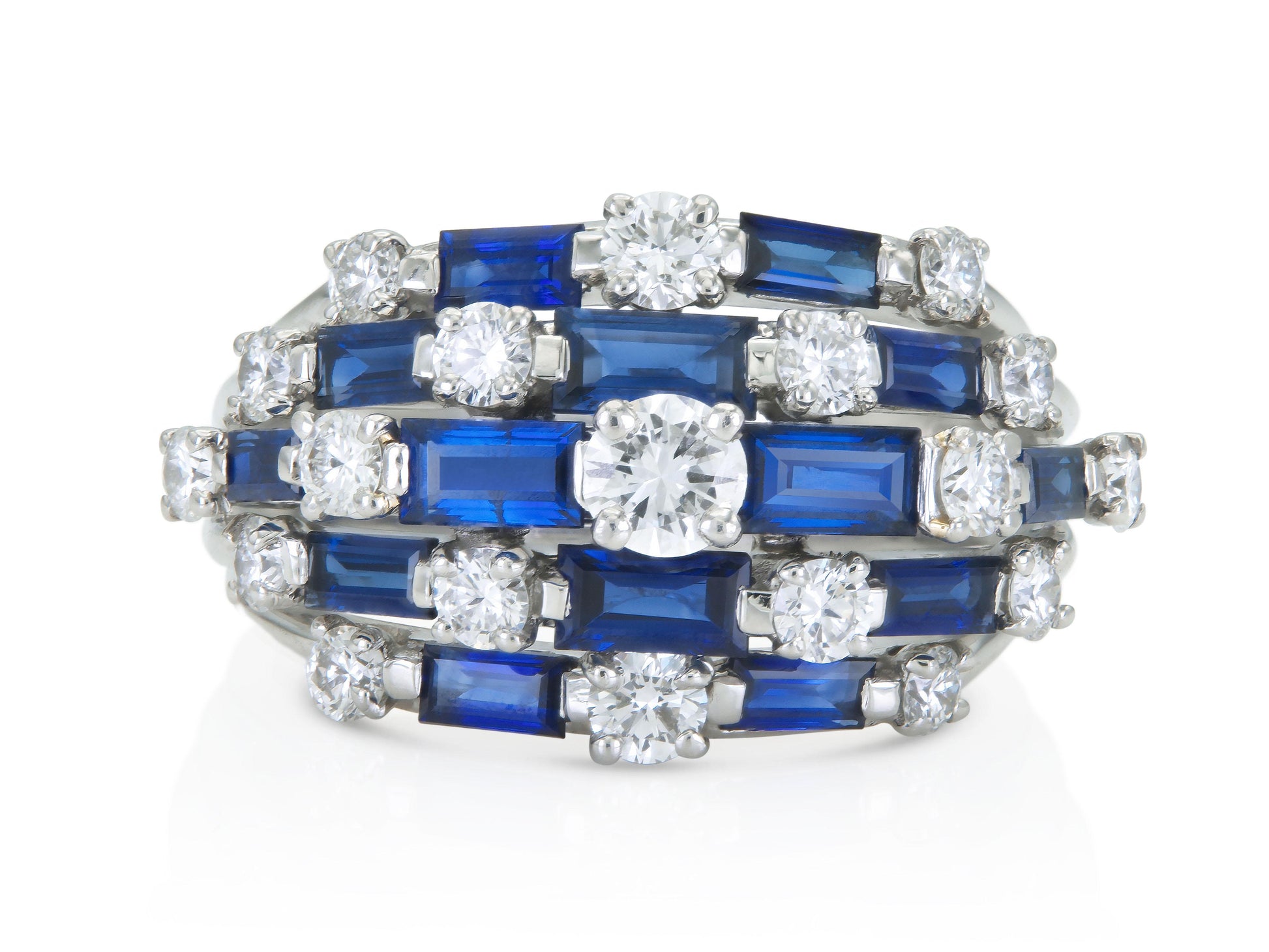 Oscar Heyman Sapphire and Diamond Dome Ring