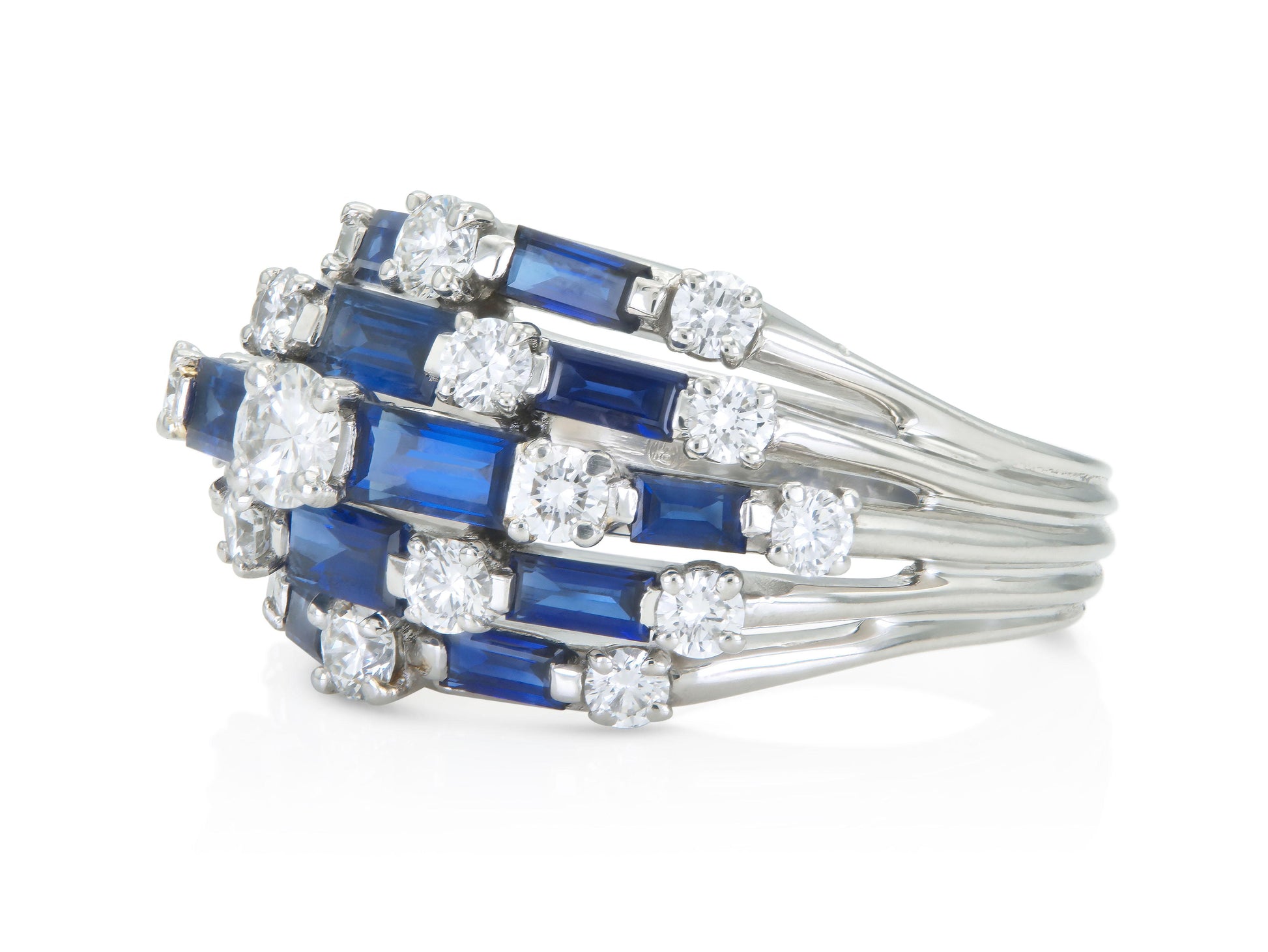 Oscar Heyman Sapphire and Diamond Dome Ring