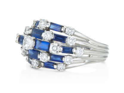 Oscar Heyman Sapphire and Diamond Dome Ring