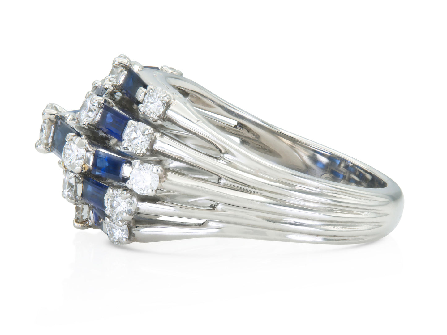Oscar Heyman Sapphire and Diamond Dome Ring