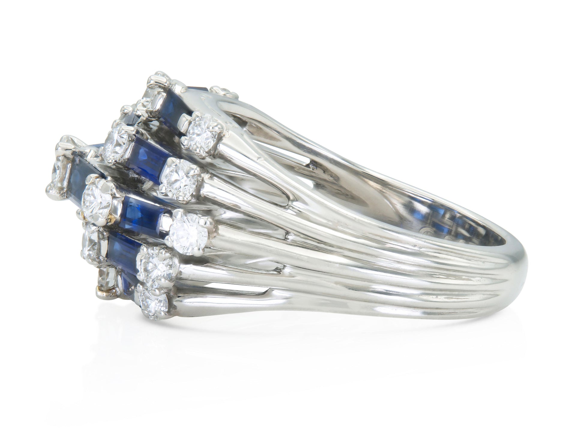 Oscar Heyman Sapphire and Diamond Dome Ring