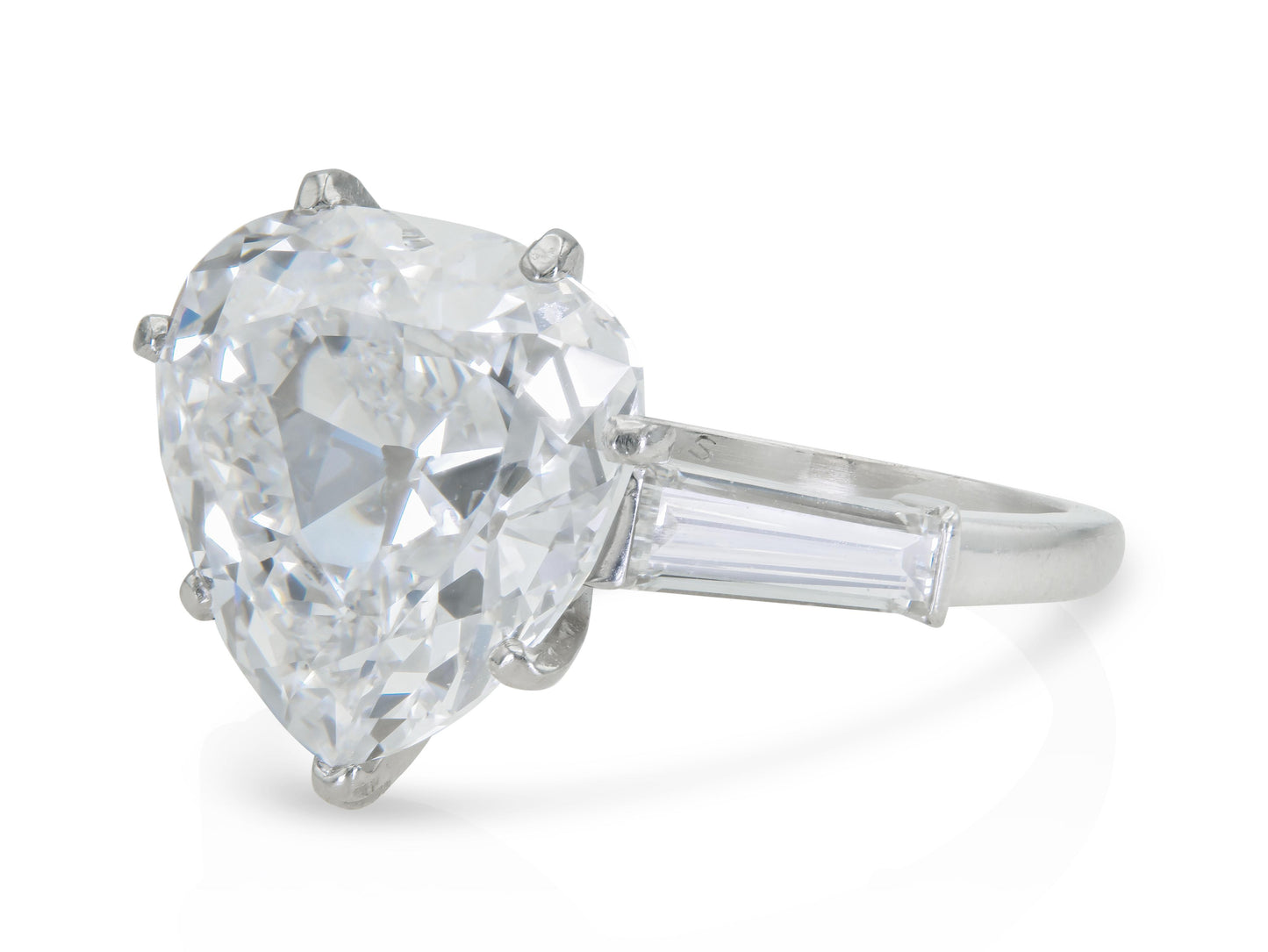 Vintage 1950s Van Cleef & Arpels 7.72 Carat Heart-Shaped Diamond Engagement Ring
