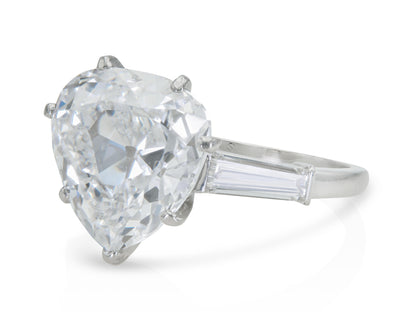 Vintage 1950s Van Cleef & Arpels 7.72 Carat Heart-Shaped Diamond Engagement Ring
