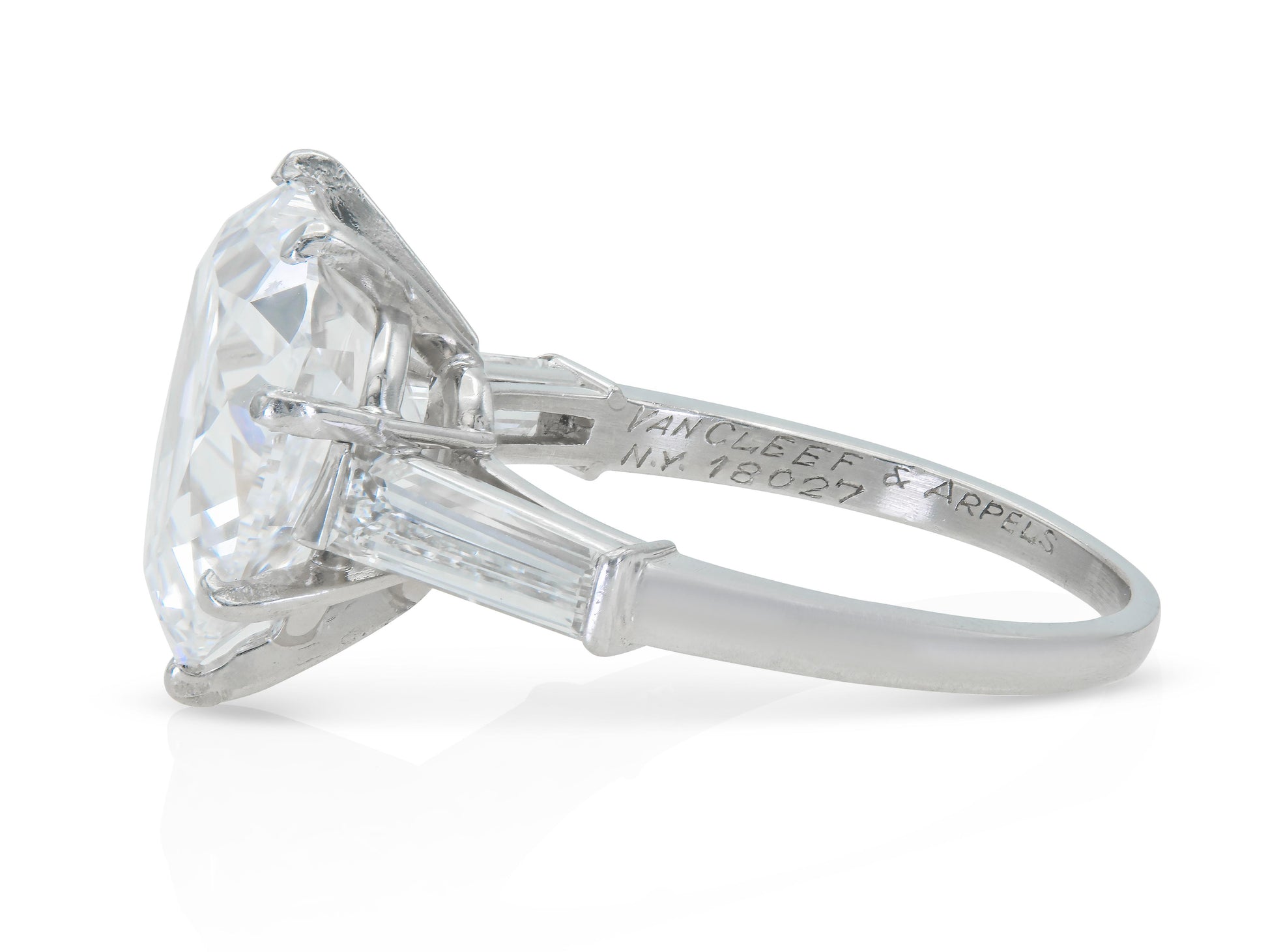 Vintage 1950s Van Cleef & Arpels 7.72 Carat Heart-Shaped Diamond Engagement Ring