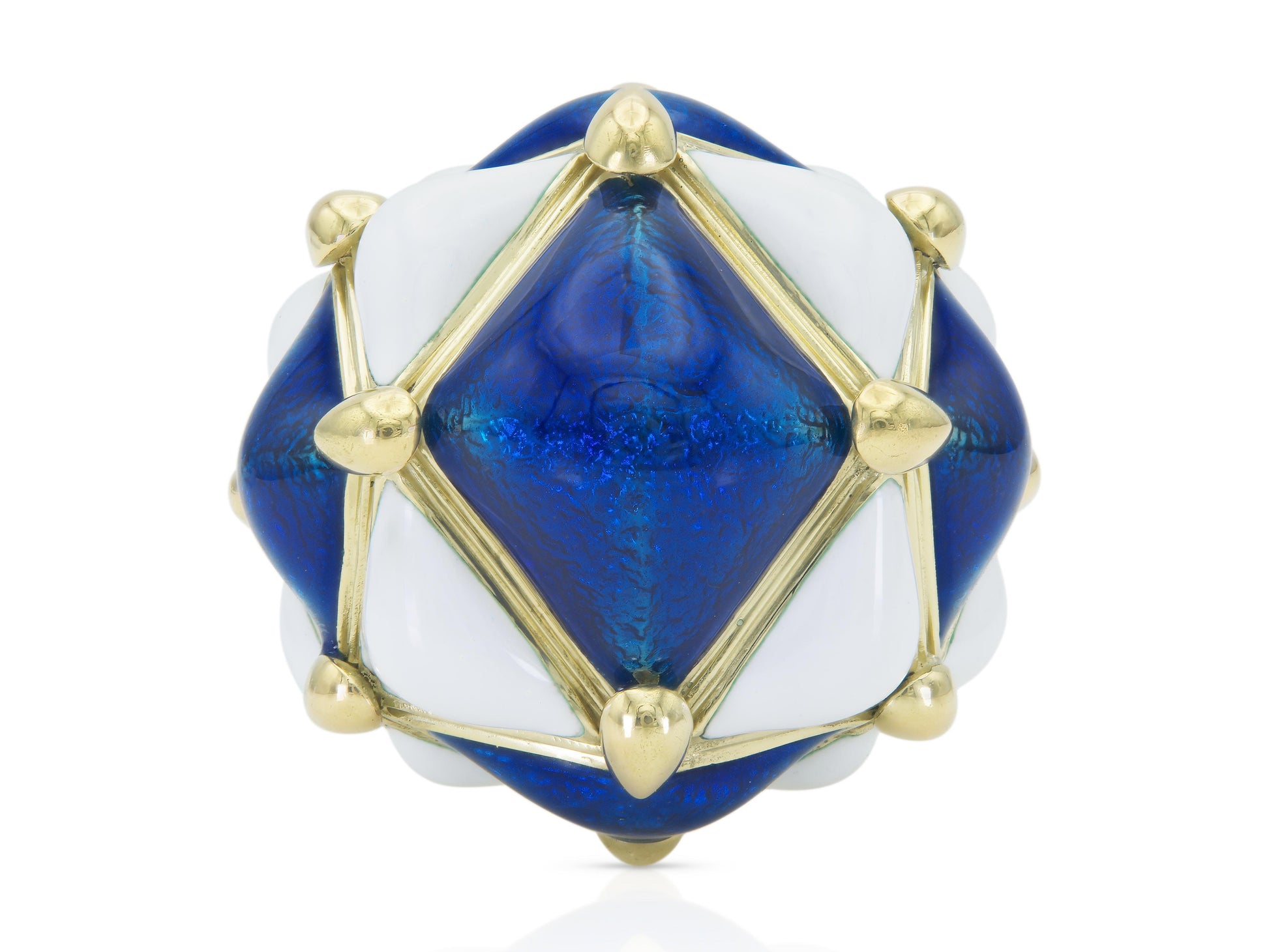 David Webb Enamel Geodesic Dome Ring