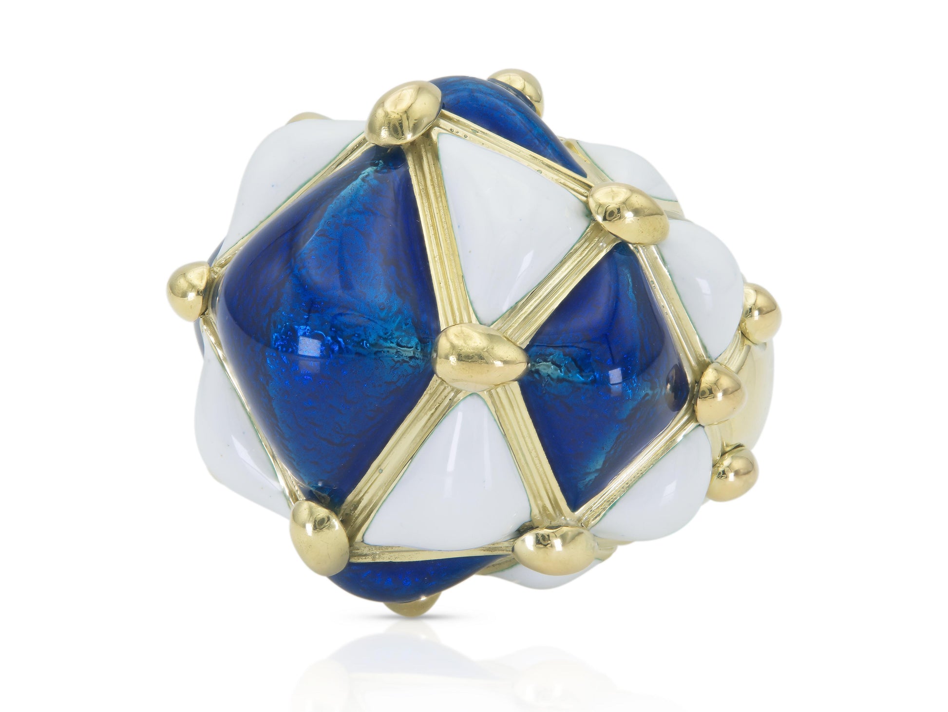 David Webb Enamel Geodesic Dome Ring