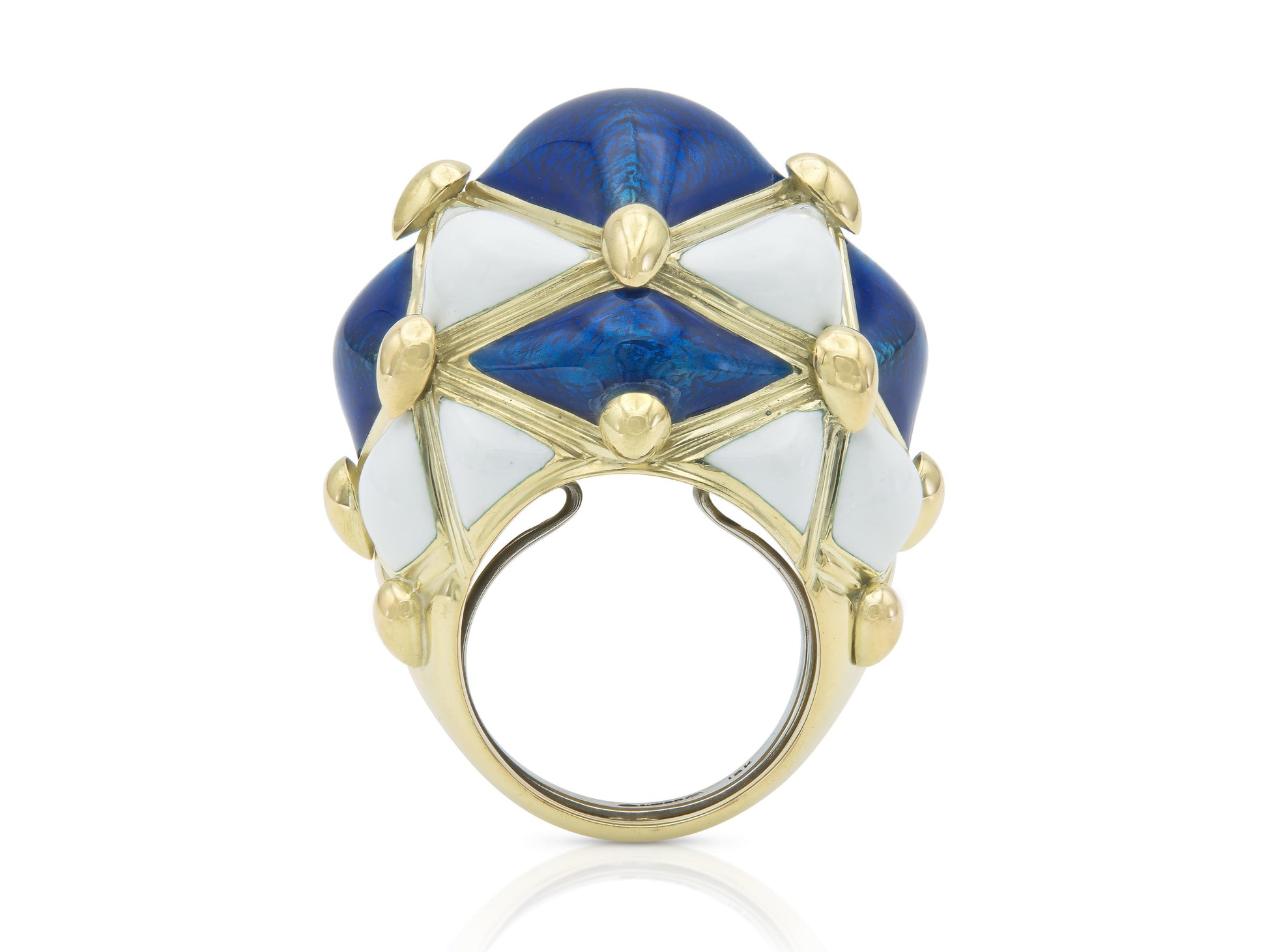 David Webb Enamel Geodesic Dome Ring