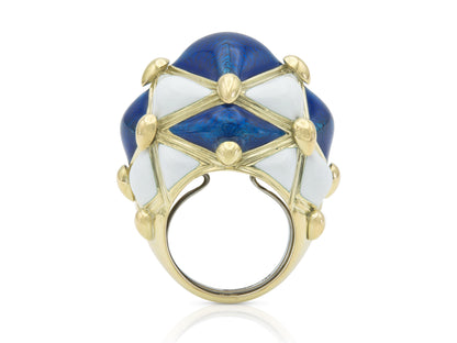 David Webb Enamel Geodesic Dome Ring