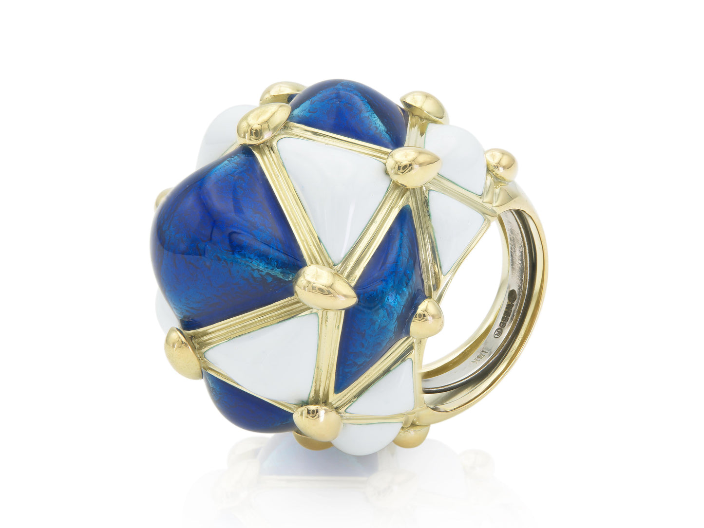 David Webb Enamel Geodesic Dome Ring