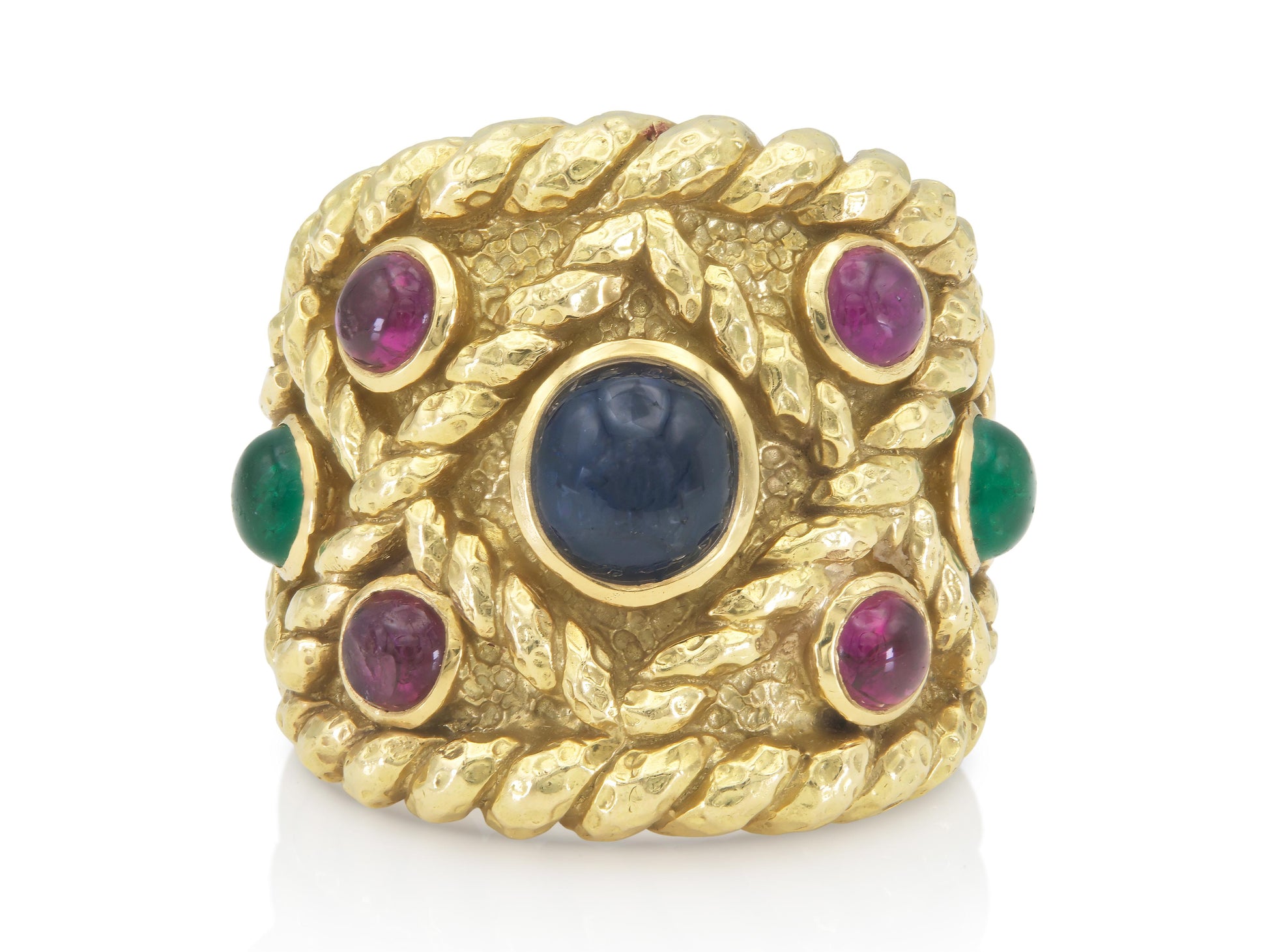 Vintage 1970s David Webb Gold and Multi-Gemstone Ring