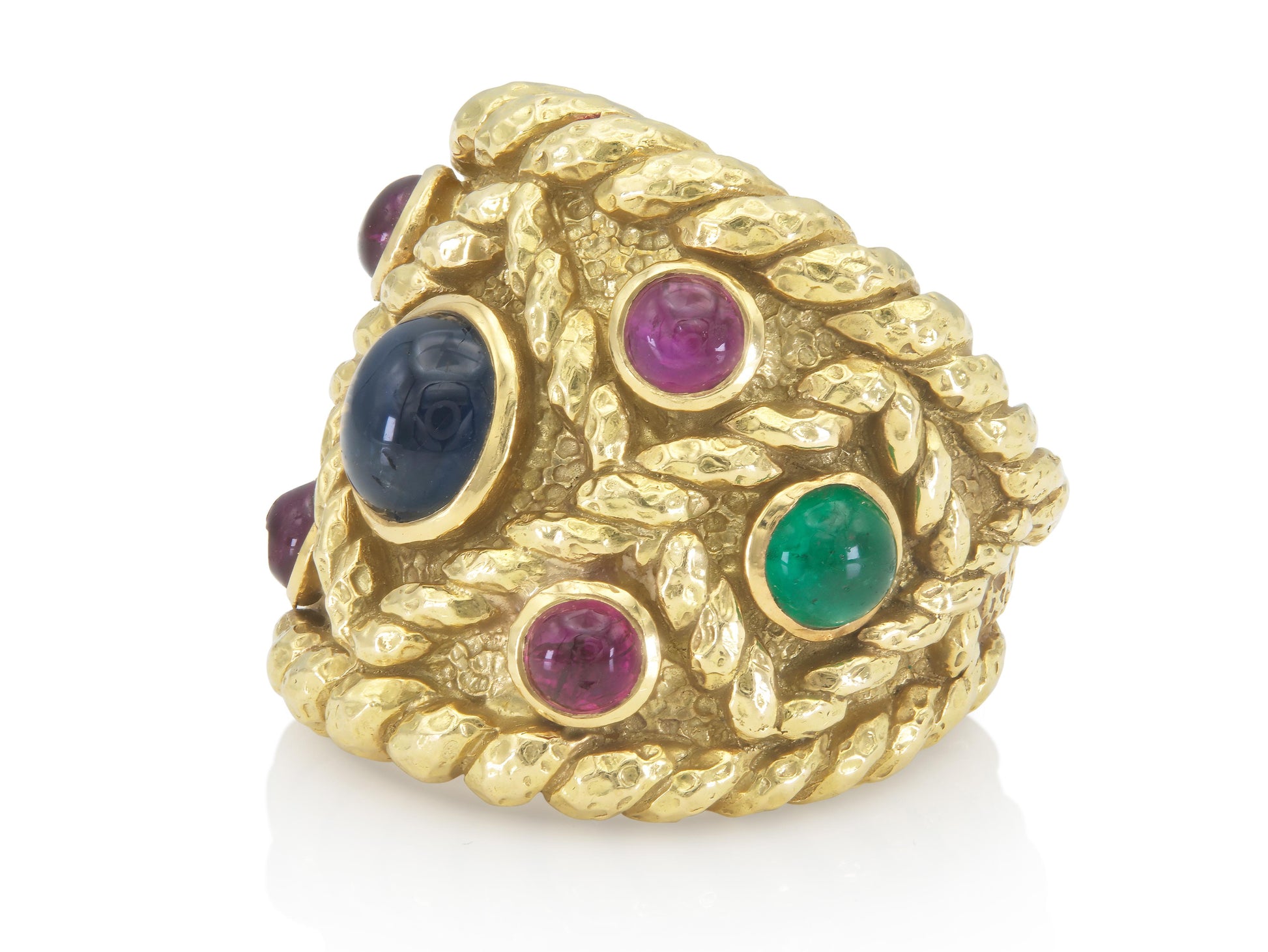 Vintage 1970s David Webb Gold and Multi-Gemstone Ring