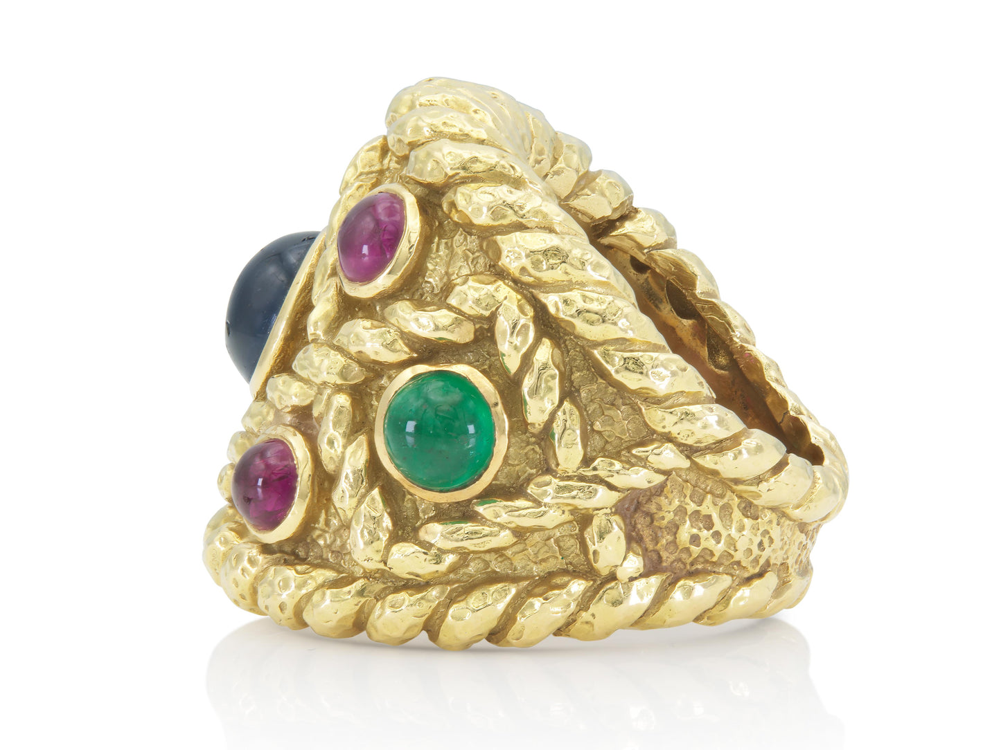 Vintage 1970s David Webb Gold and Multi-Gemstone Ring