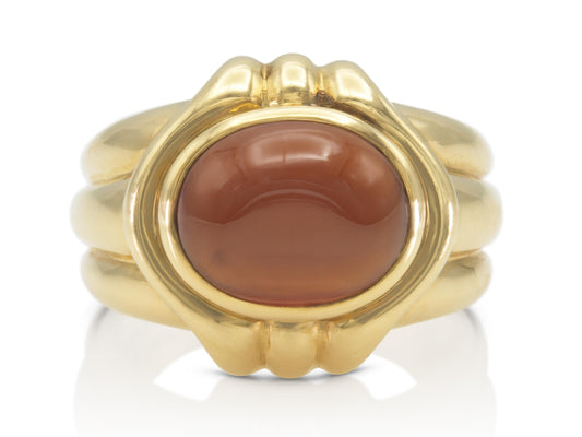 Vintage 1960s Bvlgari Cabochon Tourmaline Ring