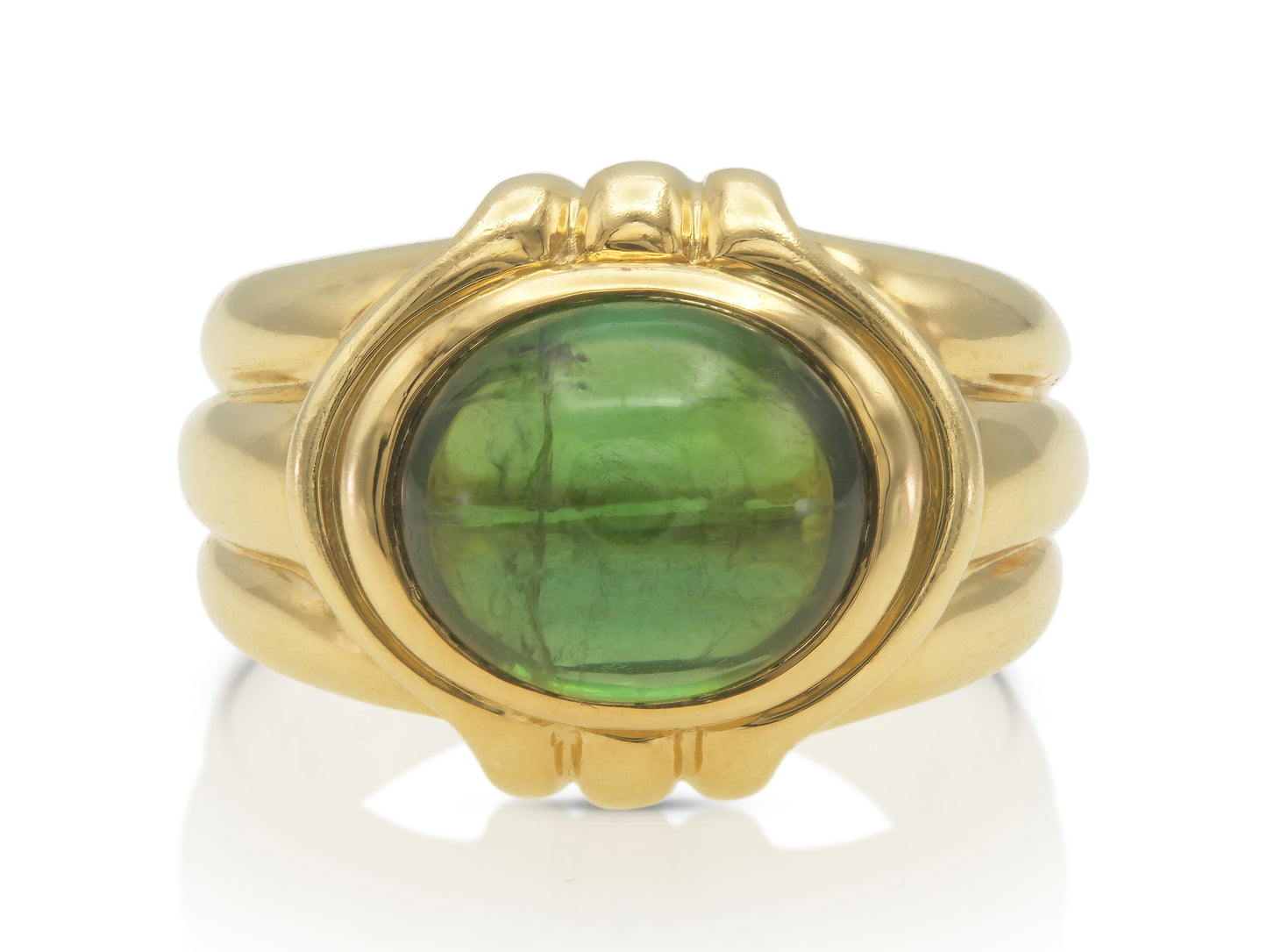 Vintage 1960s Bvlgari Cabochon Tourmaline Ring