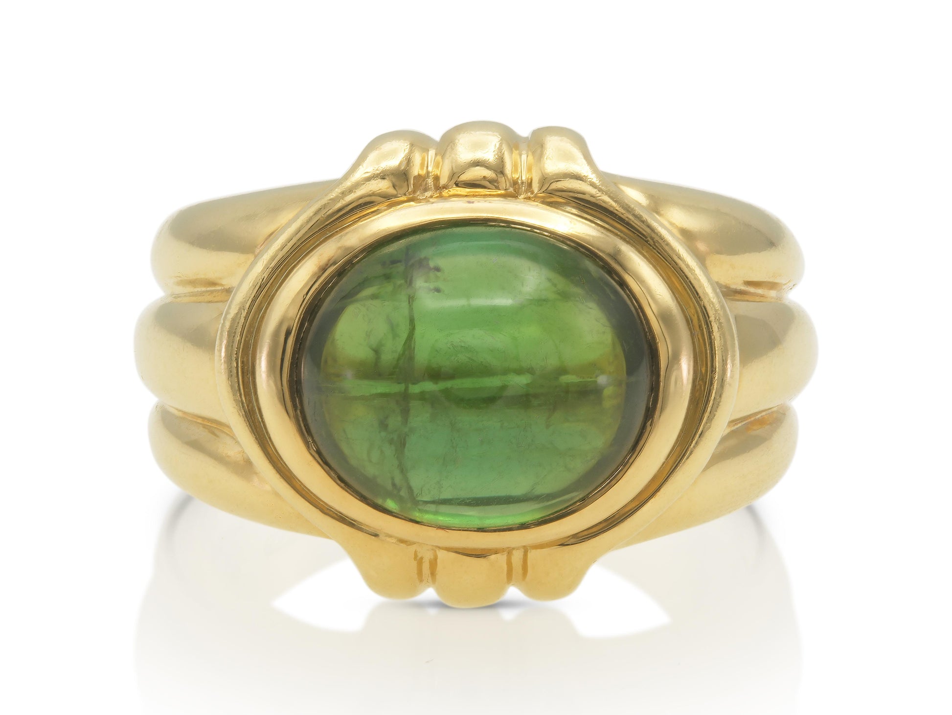 Vintage 1960s Bvlgari Cabochon Tourmaline Ring