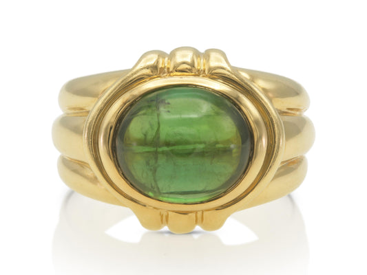Vintage 1960s Bvlgari Cabochon Tourmaline Ring