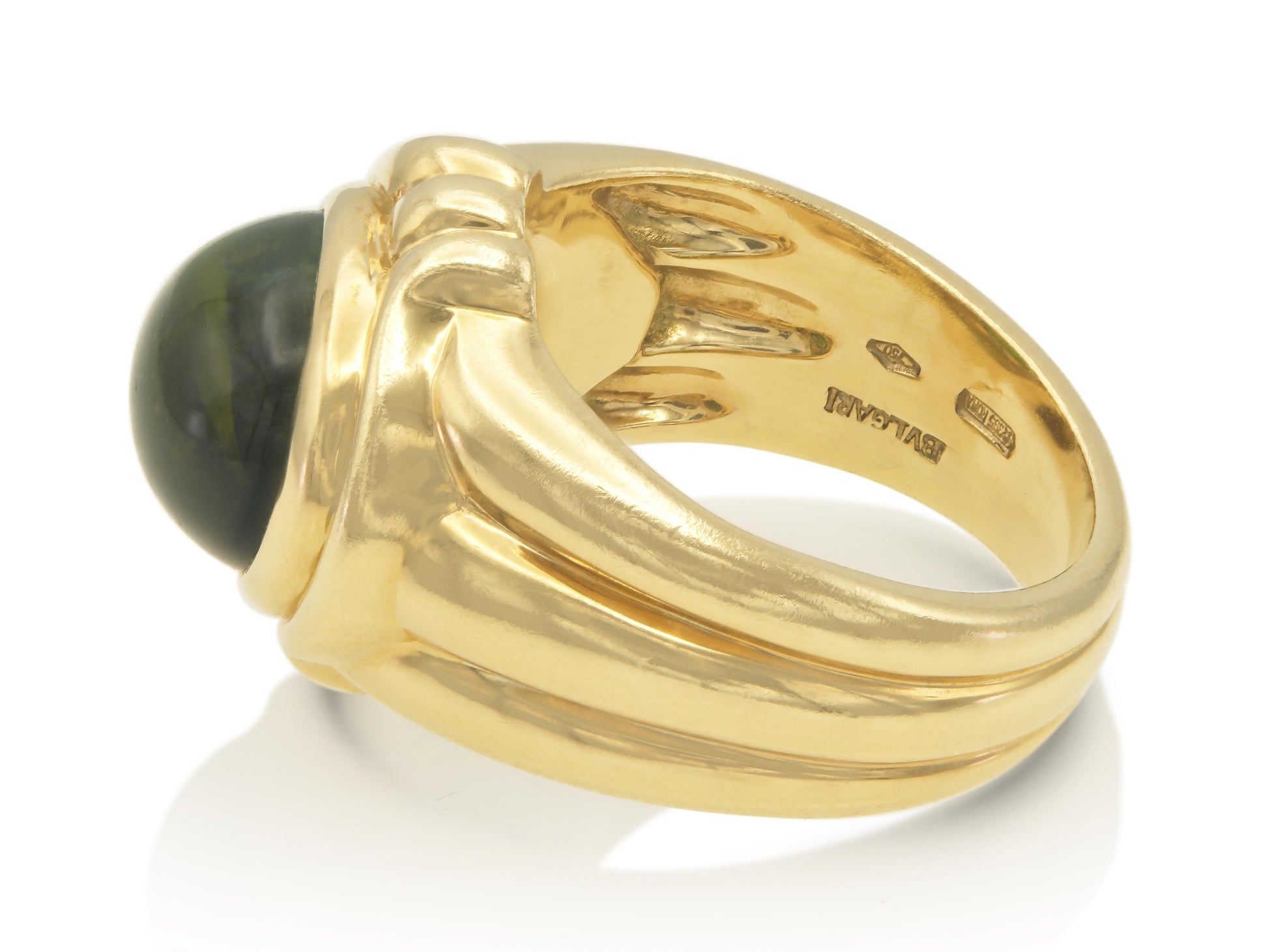Vintage 1960s Bvlgari Cabochon Tourmaline Ring
