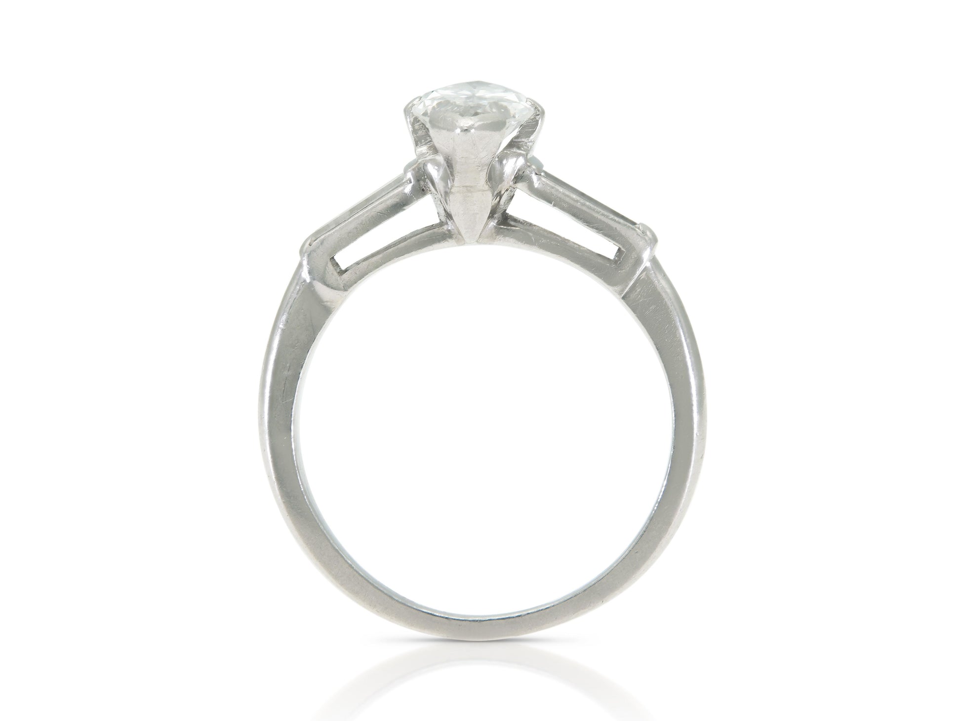 Antique Art Deco 1920s 1.00 Carat Marquise Cut Diamond Engagement Ring