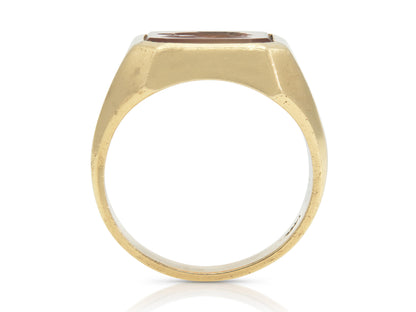Vintage 1940s Retro Carnelian Intaglio Signet Ring