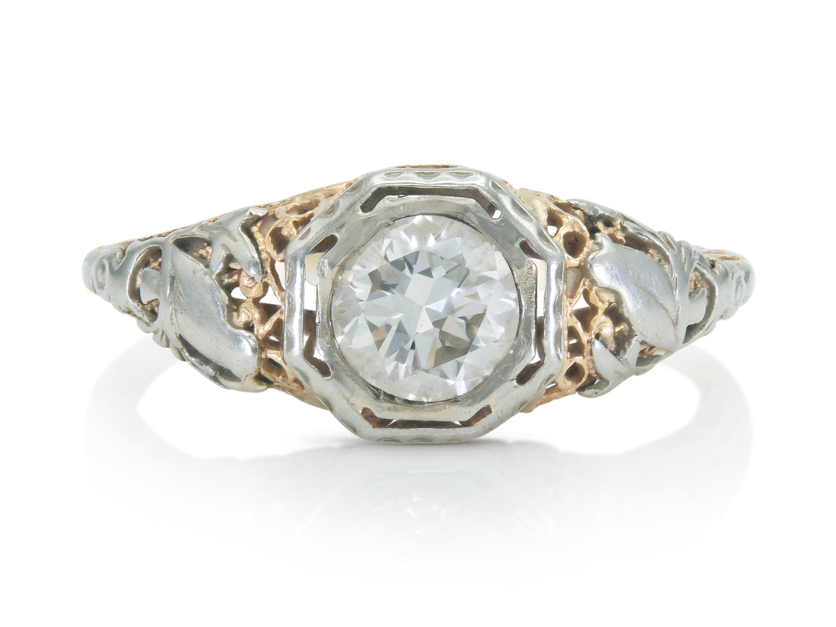 Antique Edwardian 1900s 1.00 Carat Old European cut Diamond Engagement Ring