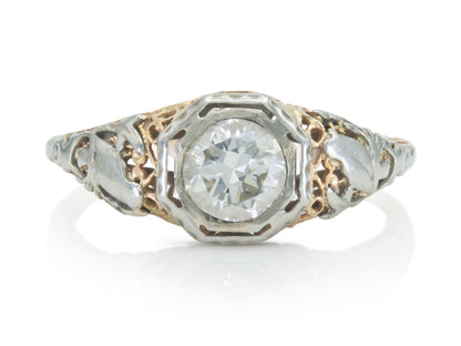 Antique Edwardian 1900s 1.00 Carat Old European cut Diamond Engagement Ring