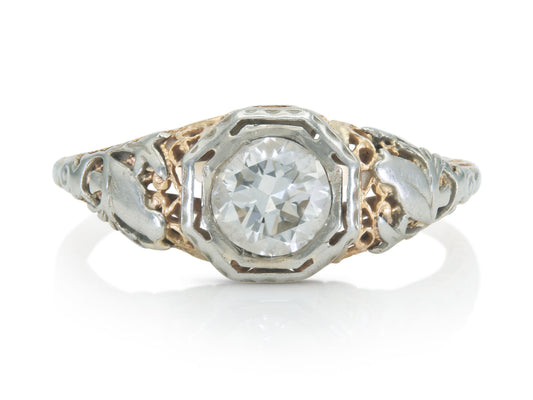 Antique Edwardian 1900s 1.00 Carat Old European cut Diamond Engagement Ring