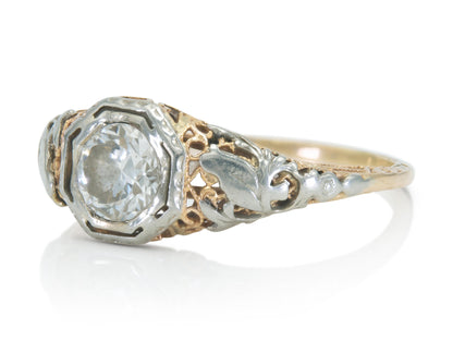 Antique Edwardian 1900s 1.00 Carat Old European cut Diamond Engagement Ring