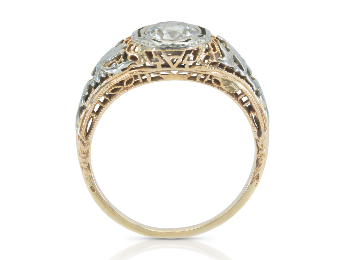 Antique Edwardian 1900s 1.00 Carat Old European cut Diamond Engagement Ring