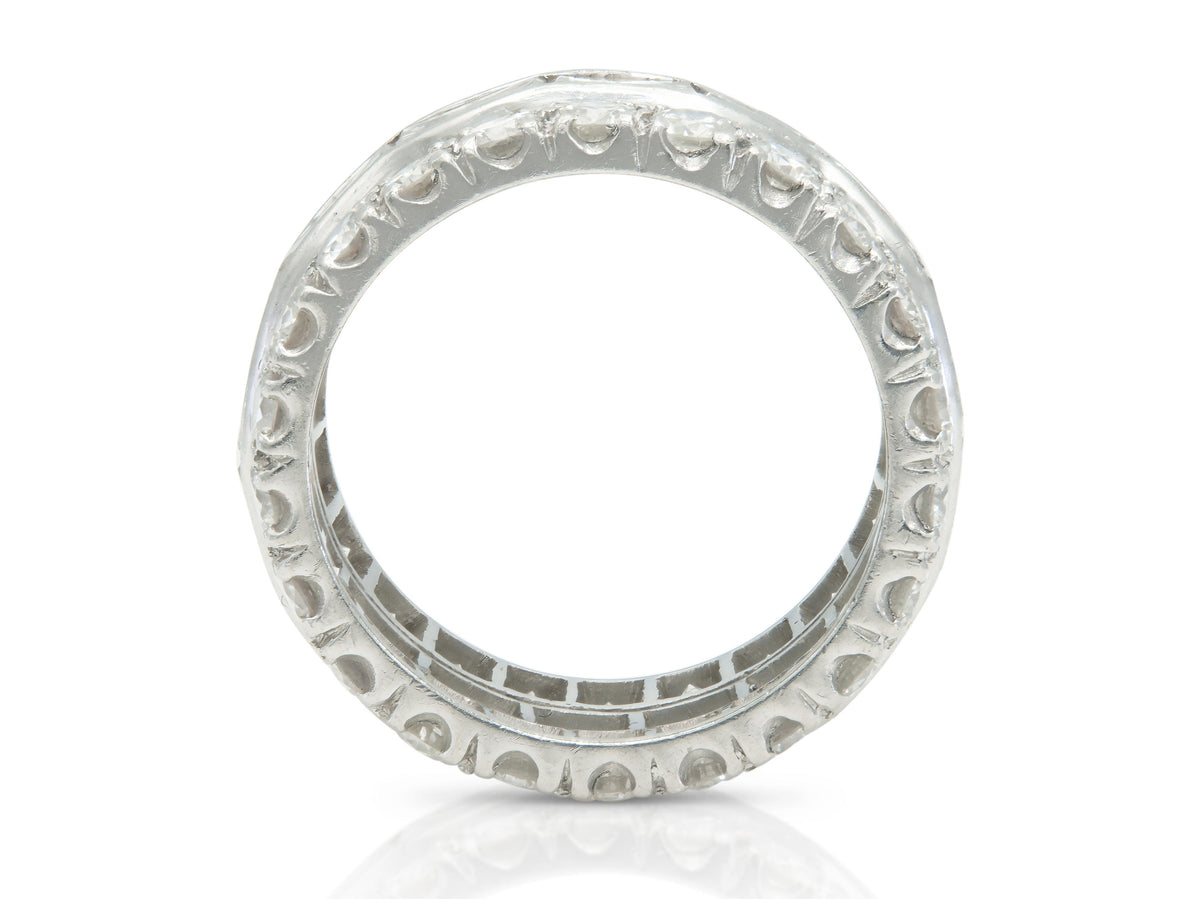 6.20 Carat Round and Baguette Cut Diamond Eternity Band Ring
