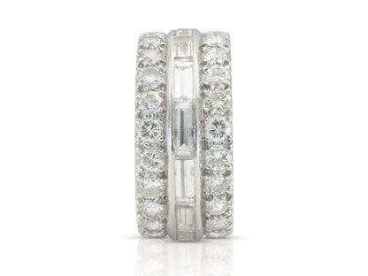 6.20 Carat Round and Baguette Cut Diamond Eternity Band Ring