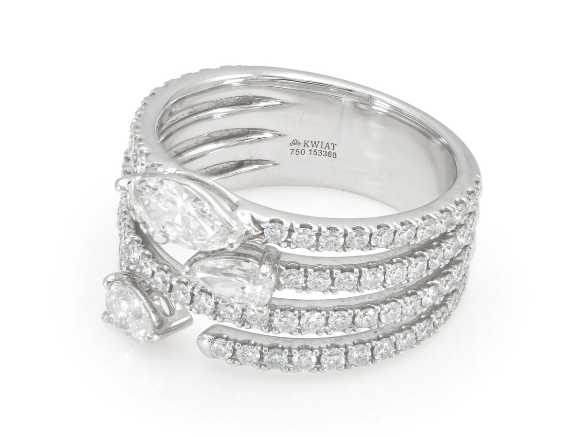 Kwiat Duet Four Row Ring with Diamonds