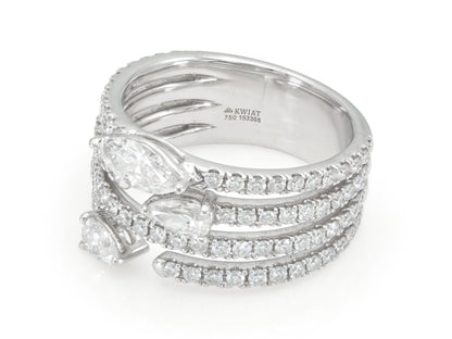 Kwiat Duet Four Row Ring with Diamonds