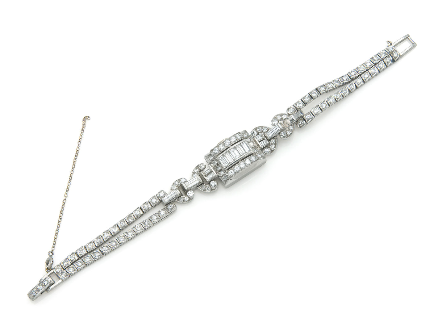 Vintage 1940s Hamilton 7.00 Carat Diamond Watch Bracelet