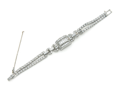 Vintage 1940s Hamilton 7.00 Carat Diamond Watch Bracelet