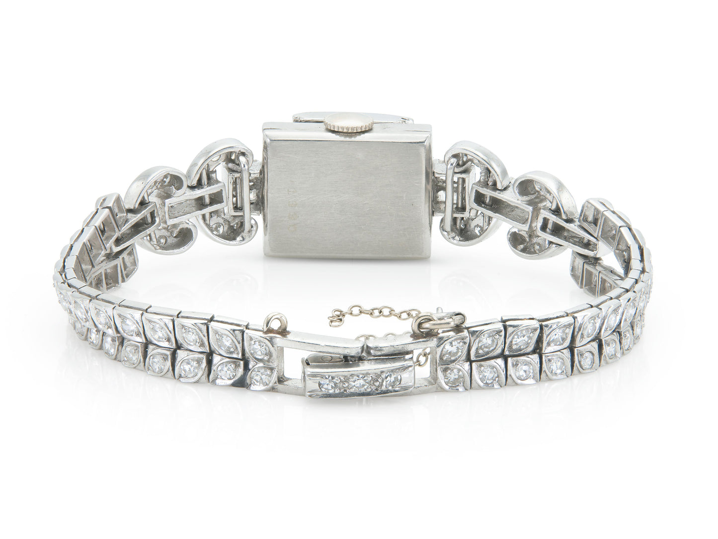 Vintage 1940s Hamilton 7.00 Carat Diamond Watch Bracelet