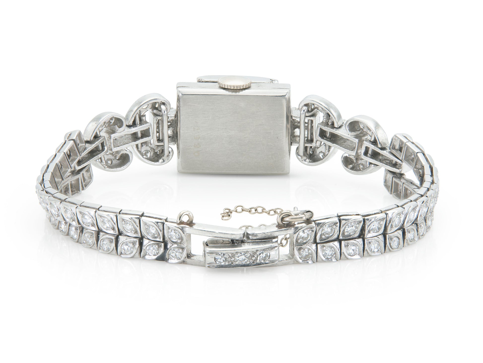 Vintage 1940s Hamilton 7.00 Carat Diamond Watch Bracelet