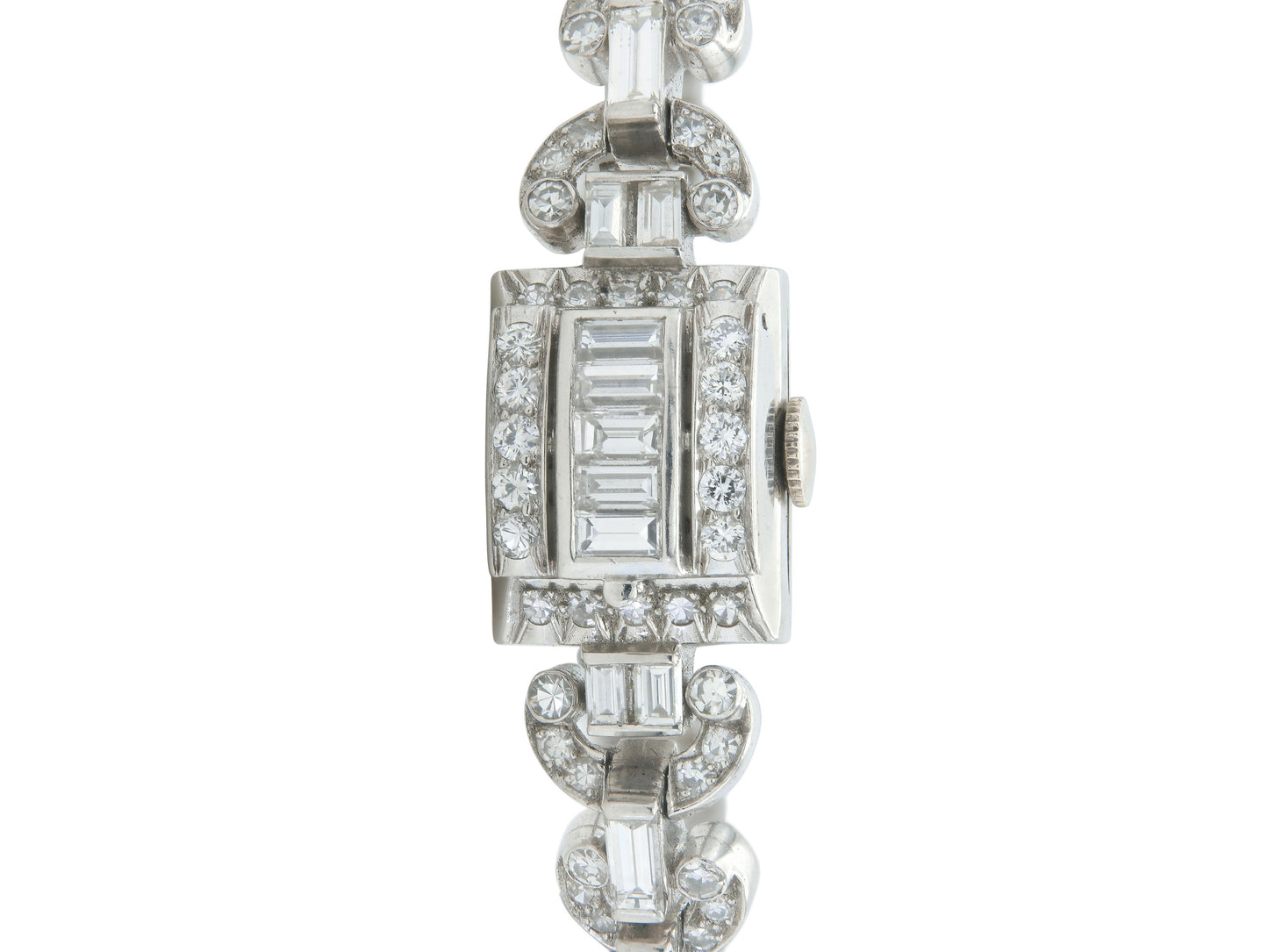 Vintage 1940s Hamilton 7.00 Carat Diamond Watch Bracelet