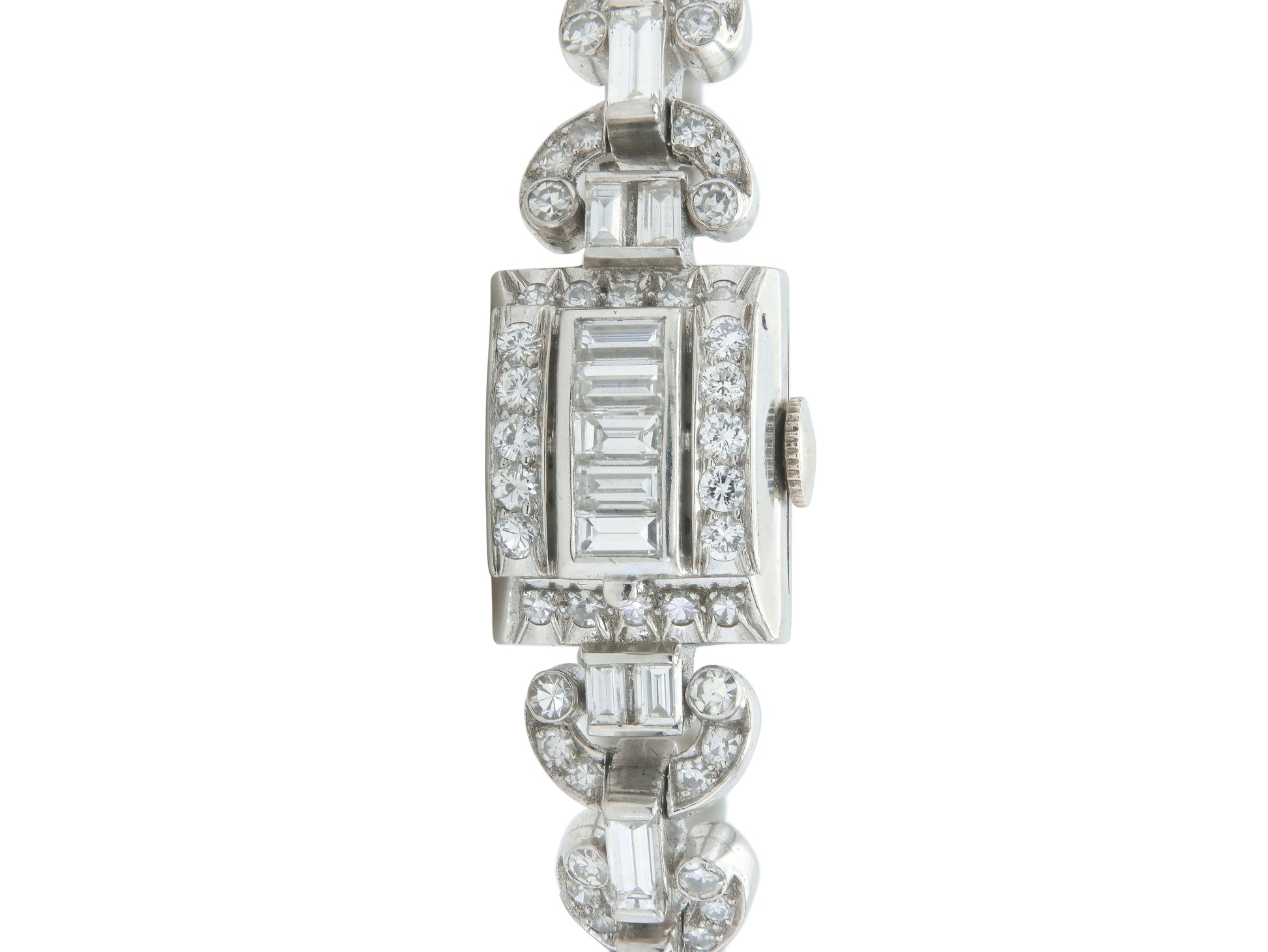 Vintage 1940s Hamilton 7.00 Carat Diamond Watch Bracelet