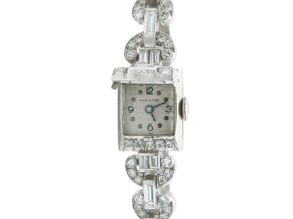 Vintage 1940s Hamilton 7.00 Carat Diamond Watch Bracelet