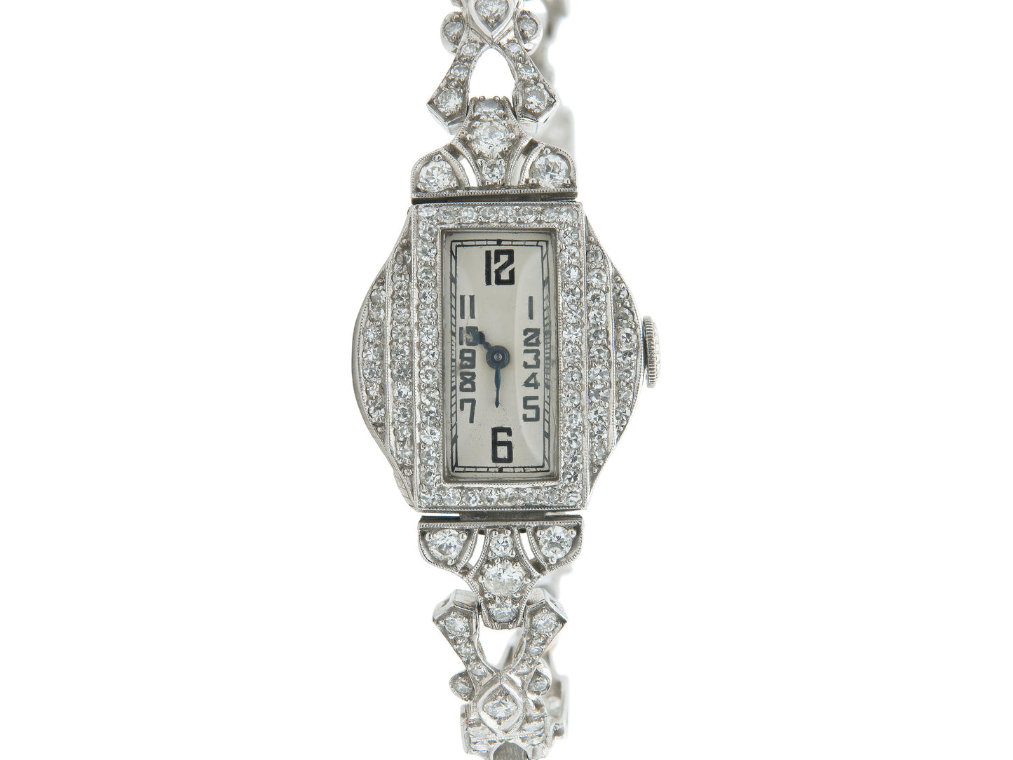 Antique Art Deco 1920s 4.50 Carat Diamond Watch