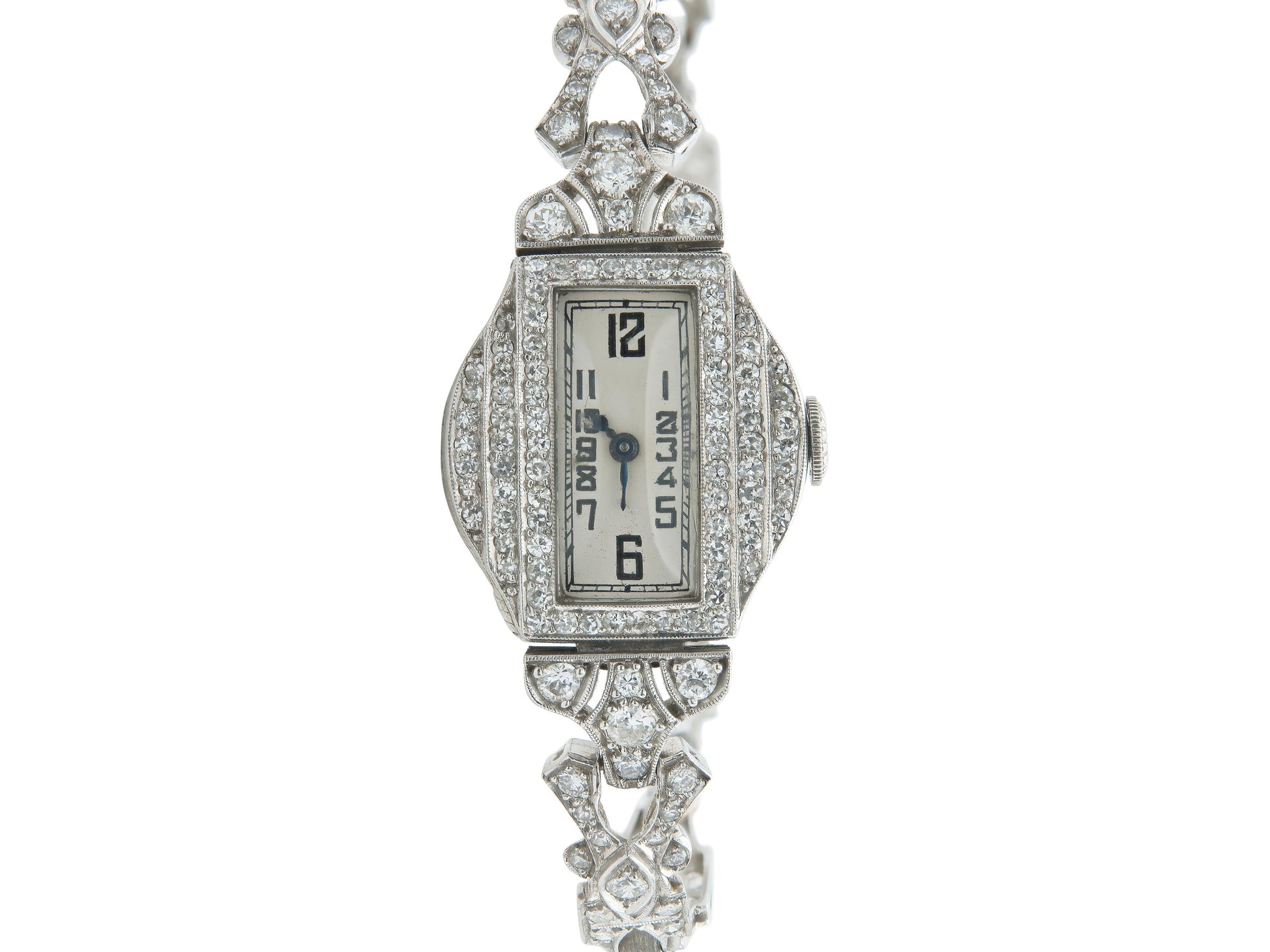 Antique Art Deco 1920s 4.50 Carat Diamond Watch