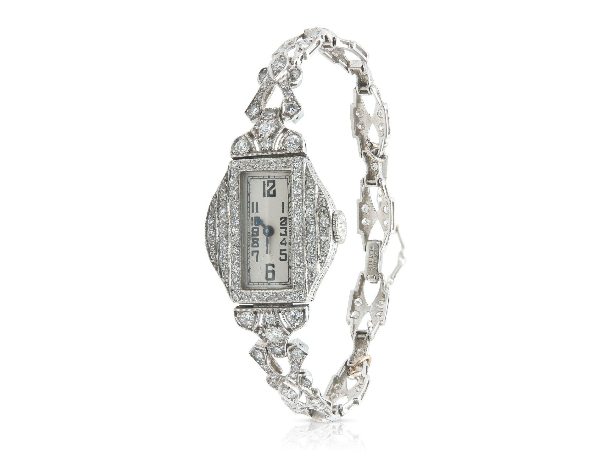 Antique Art Deco 1920s 4.50 Carat Diamond Watch