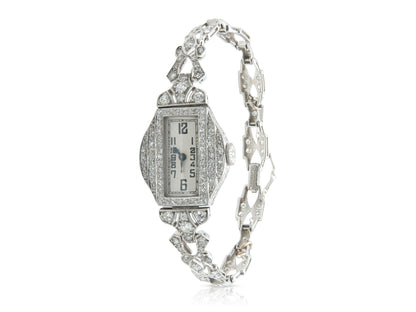 Antique Art Deco 1920s 4.50 Carat Diamond Watch