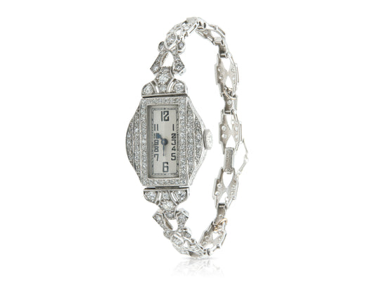Antique Art Deco 1920s 4.50 Carat Diamond Watch